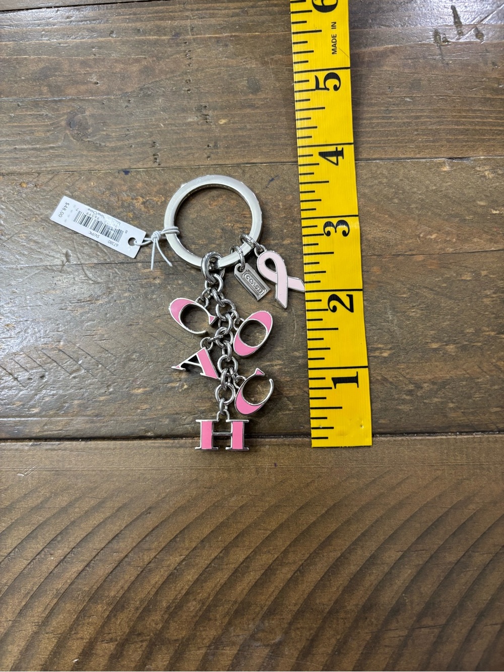 Coach Breast Cancer Awareness Bag Charm Key Chain - Picture 3 of 3